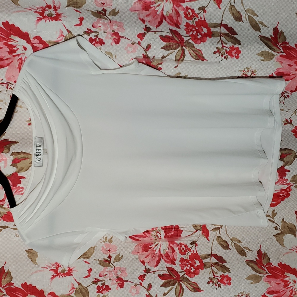 Kasper Elegant White Short Sleeve Top